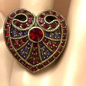 Heidi Daus Heart Swarovski Crystals size 7 ring